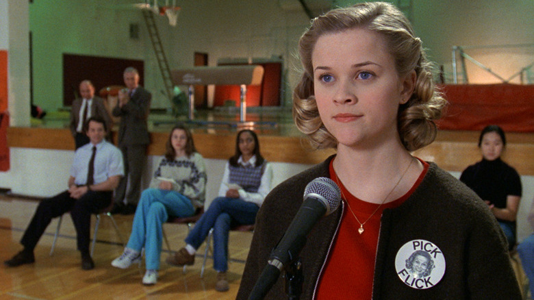 Reese Witherspoon at microphone