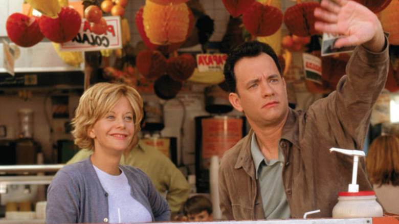 Meg Ryan with Tom Hanks waving