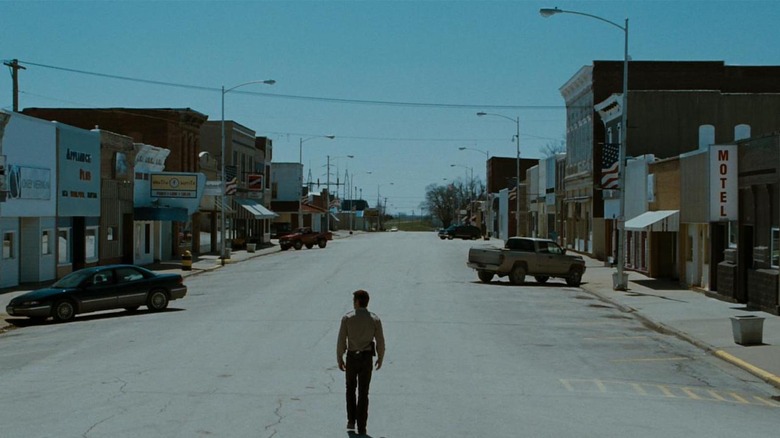 Sheriff walks empty street