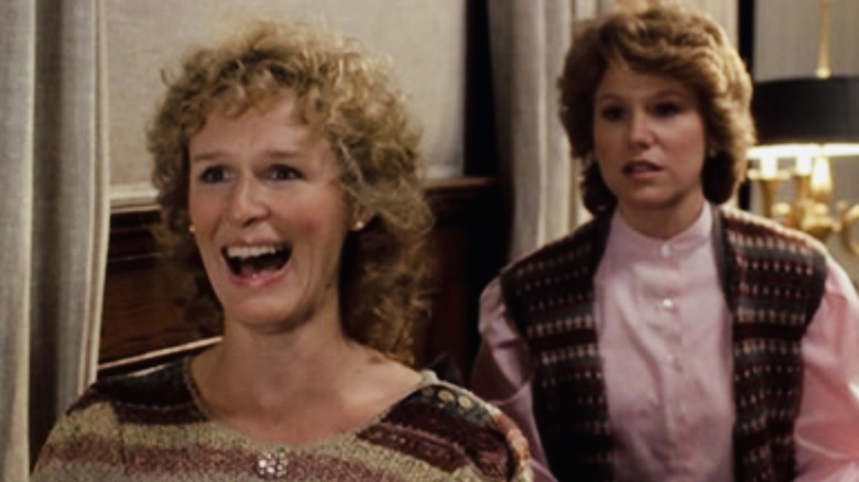 Glenn Close and Mary Kay Place laughing