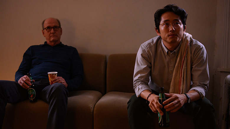 Richard Jenkins and Steven Yeun in The Humans