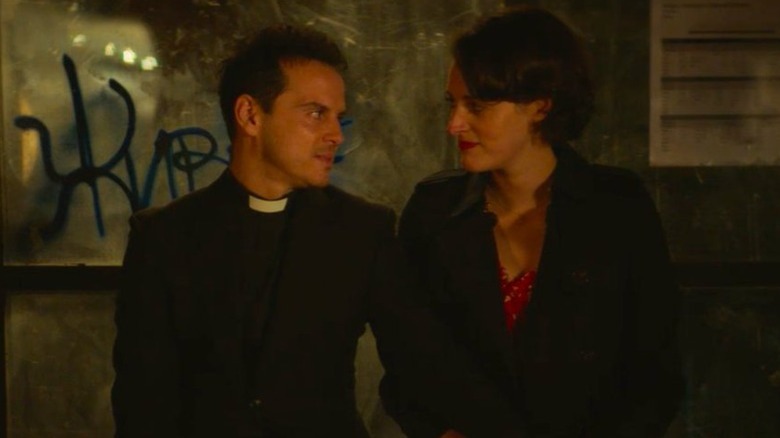 Fleabag and the priest at bus stop