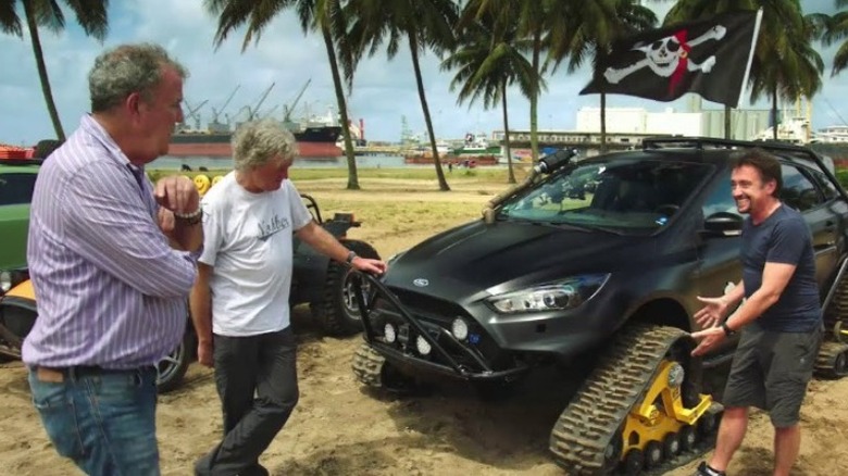 The Grand Tour cast around a car