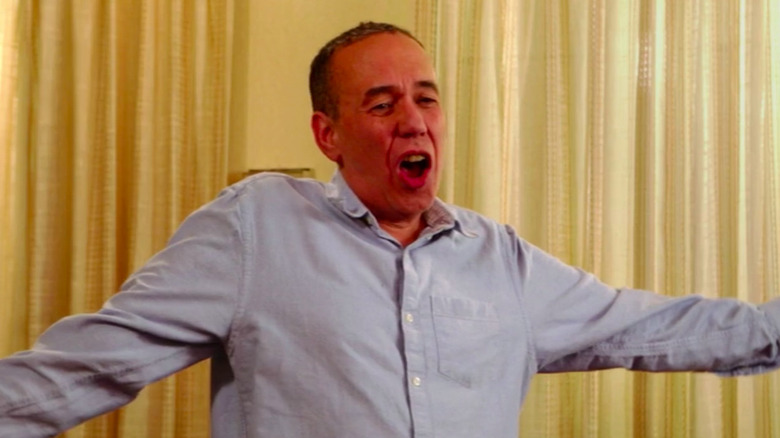 Gilbert Gottfried gestures animatedly