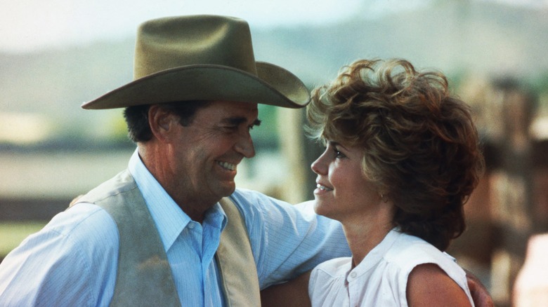 James Garner smiles at Sally Field