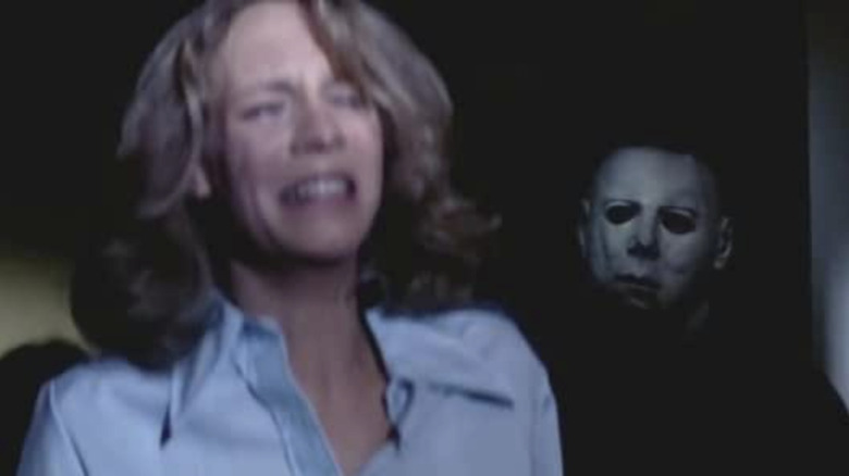 Michael Myers stalking Laurie in Halloween