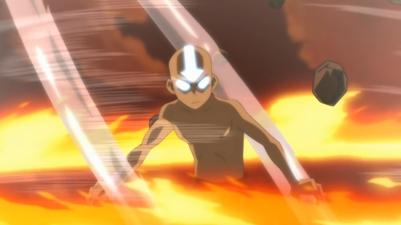 Avatar Aang bending all elements