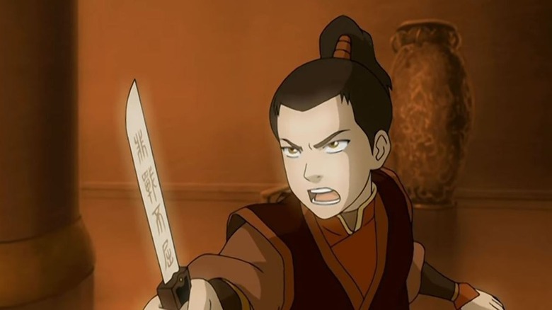 Young Zuko playing a knife