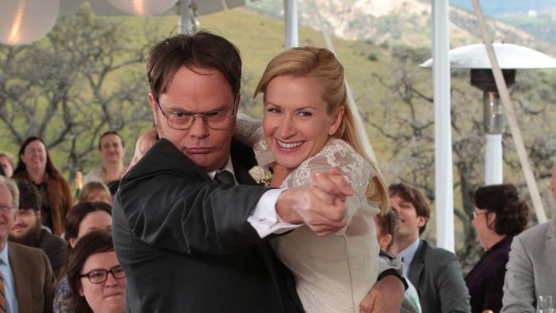 Rainn Wilson and Angela Kinsey in The Office