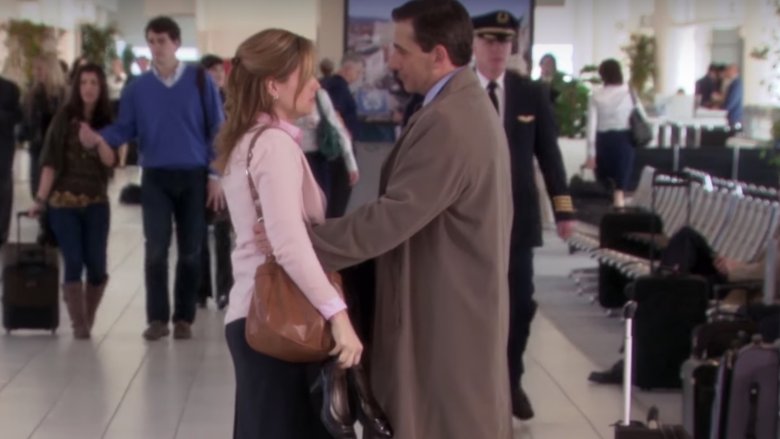 Jenna Fischer and Steve Carell in The Office