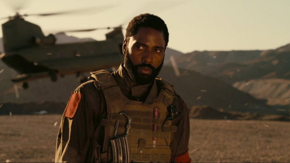 John David Washington as The Protagonist at the end of Tenet