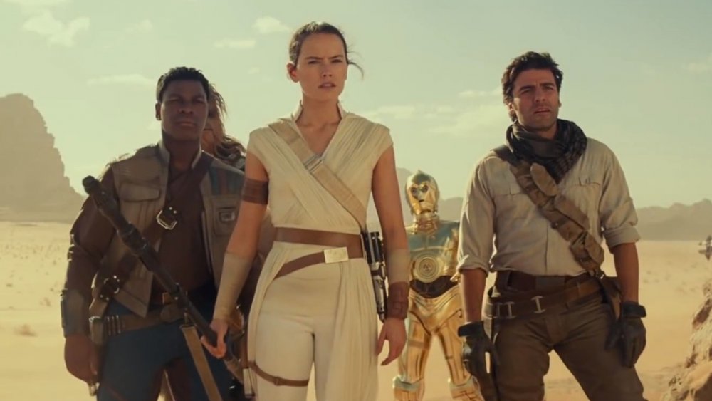 John Boyega, Daisy Ridley, and Oscar Isaac in The Rise of Skywalker