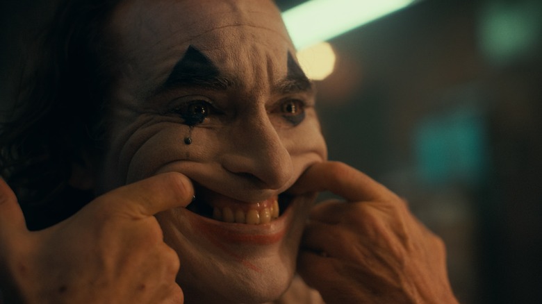 Joker clown make-up smiling