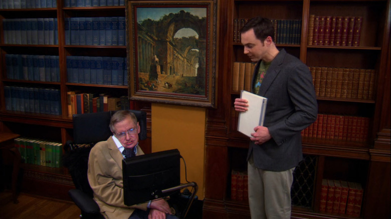 Sheldon talks to Stephen Hawking