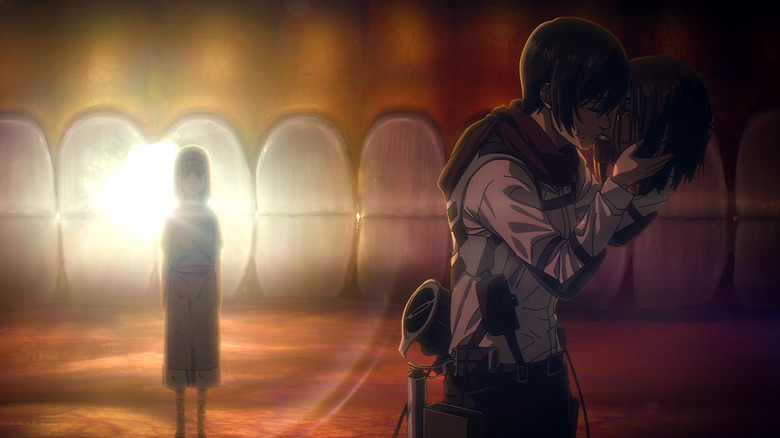 Mikasa kisses Eren's head