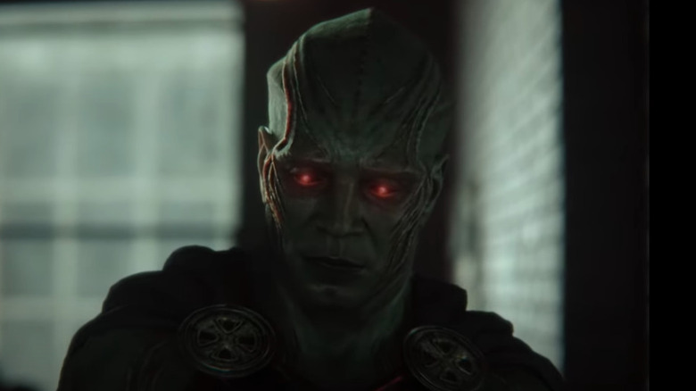 Martian Manhunter with glowing eyes