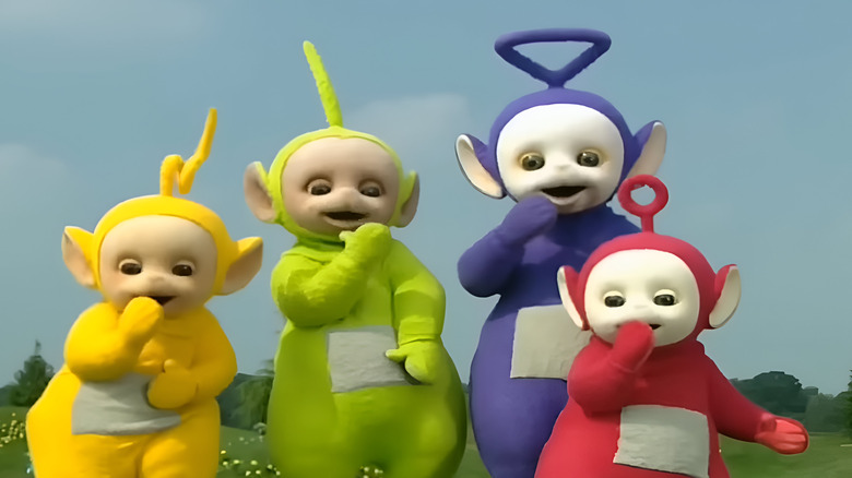 Laa-Laa, Dipsy, Tinky Winky, and Po laughing