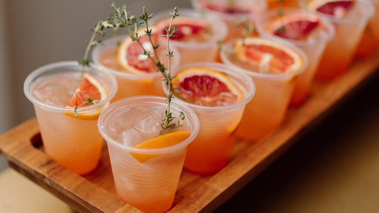 Tray of Orange Rosemary Cocktails