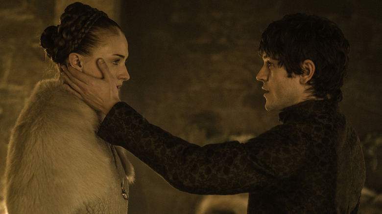 Ramsay touching Sansa's face