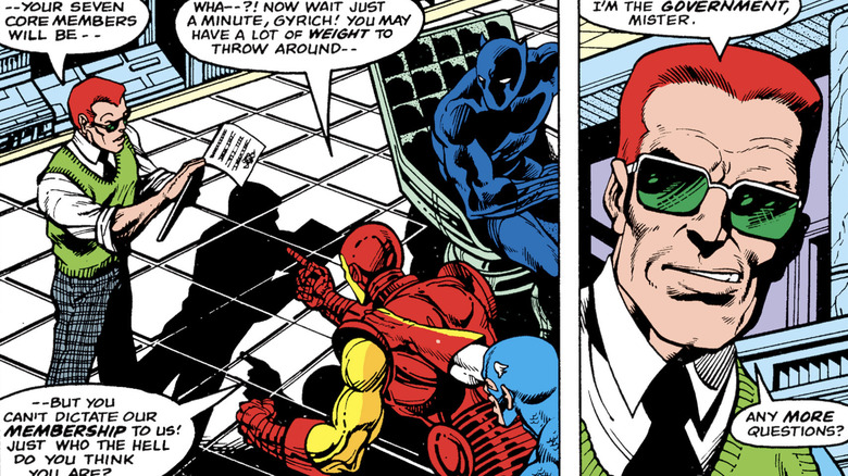 Henry Gyrich torments the Avengers