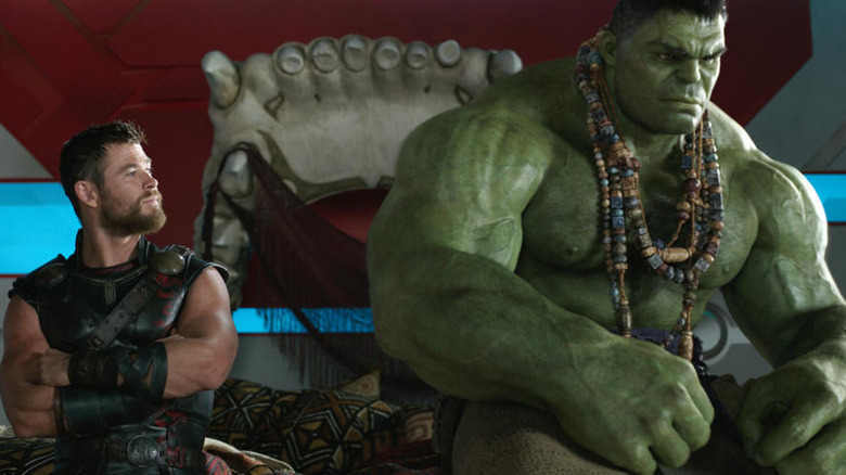 Hulk sitting by Thor