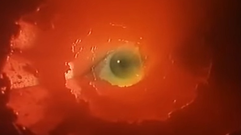 A human eye in volcano