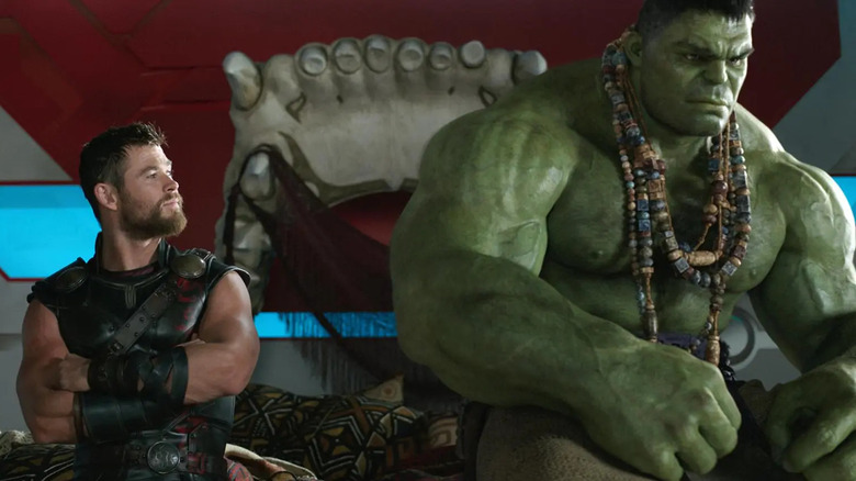 Thor looking at Hulk