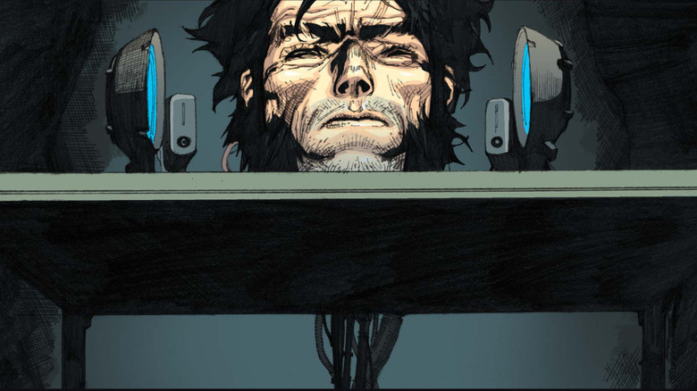 Wolverine's head on a table