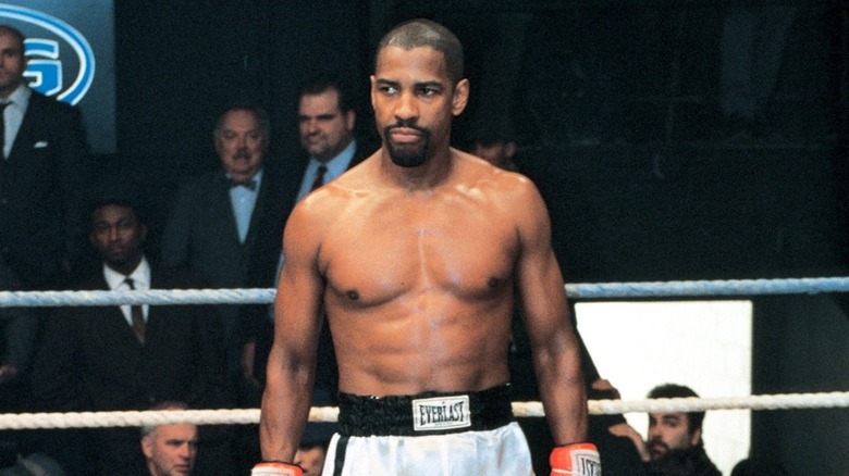 Denzel Washington sitting in the ring