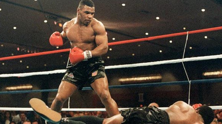 Tyson knocking down an opponent