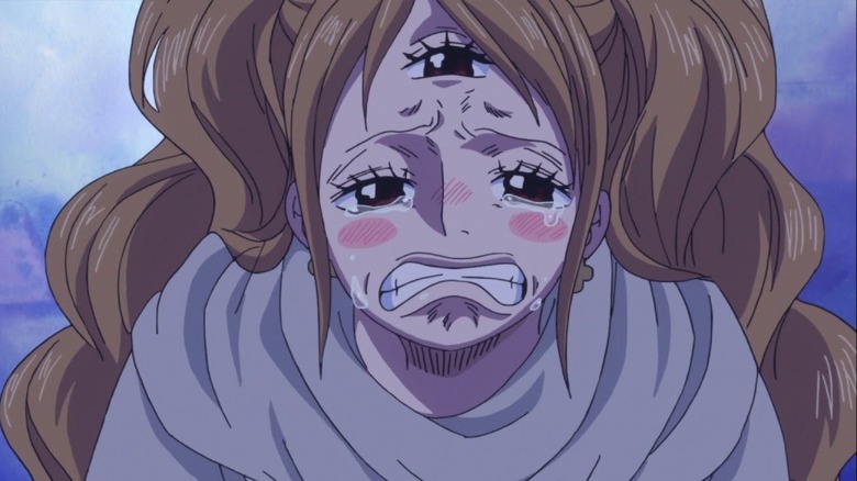 Pudding from One Piece crying