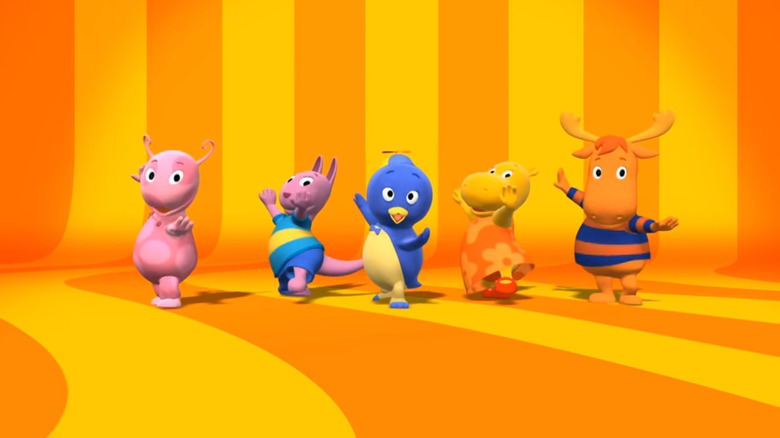 Backyardigans dance on orange background