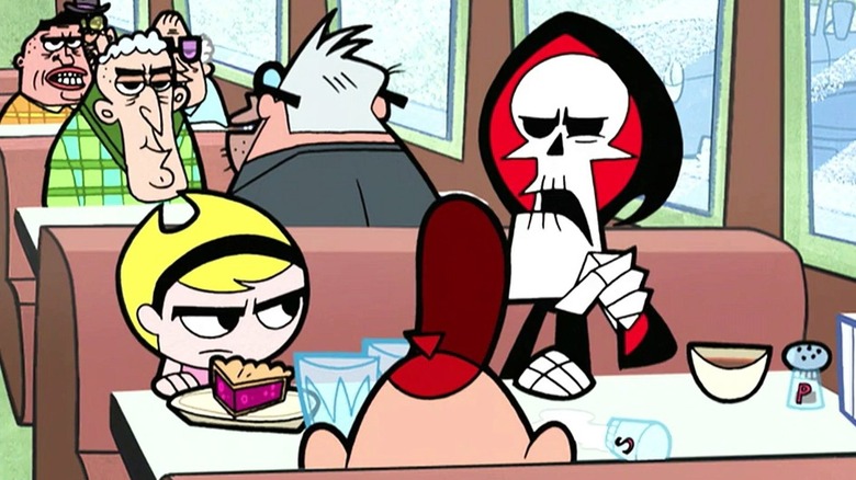 Grim, Billy, and Mandy at diner