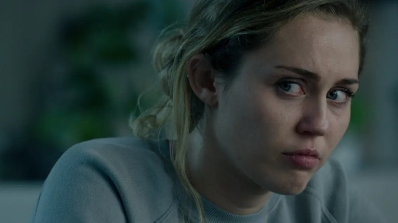 Miley Cyrus looking tired and emotional