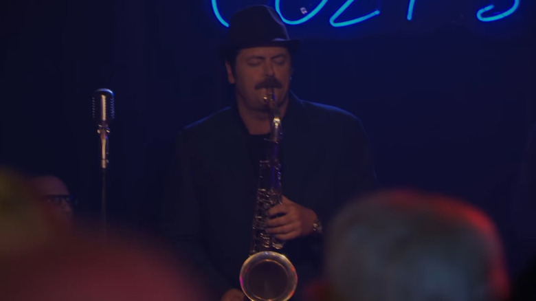 Ron Swanson plays the sax