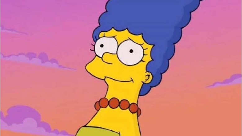 Marge Simpson smiling longing