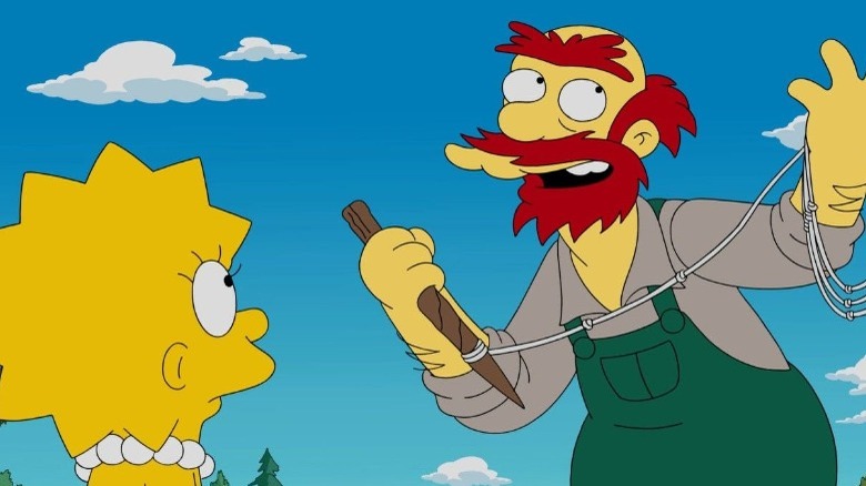 Groundskeeper willie smiling happy