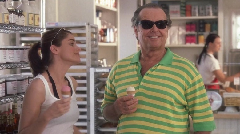 Jack Nicholson and Amanda Peet, chatting