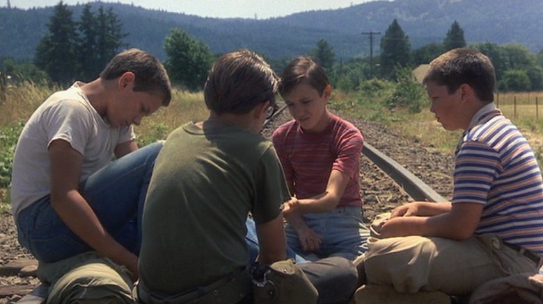 Group on train tracks in Stand By Me