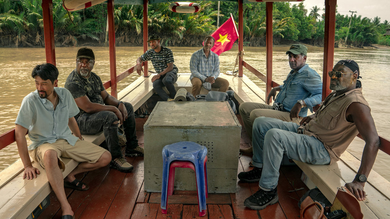 The Bloods and their guides traveling downriver