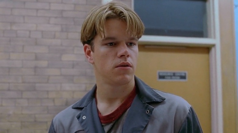 Matt Damon staring