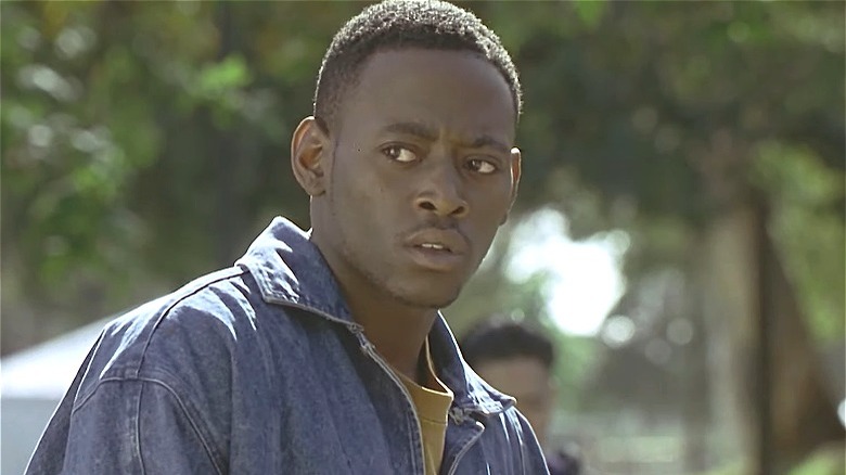 Omar Epps wearing a denim jacket