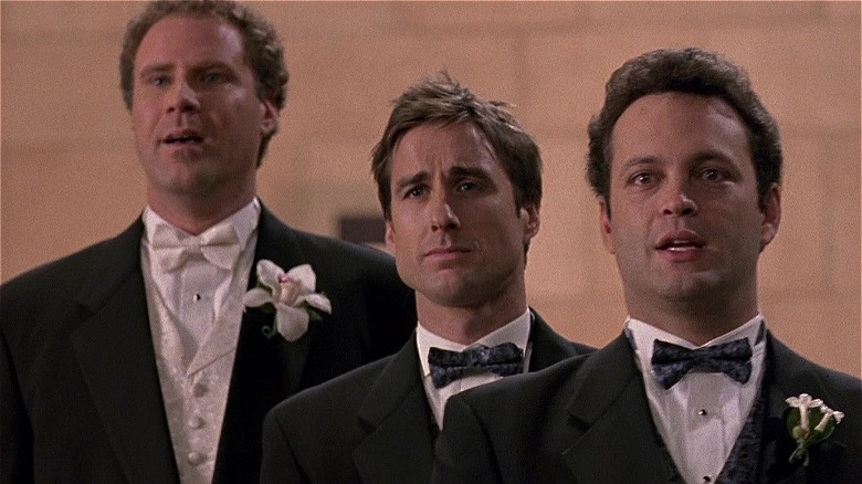 Luke Wilson, Will Ferrell, and Vince Vaughn wearing suits