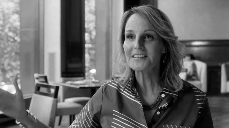 Helen Hunt in black and white