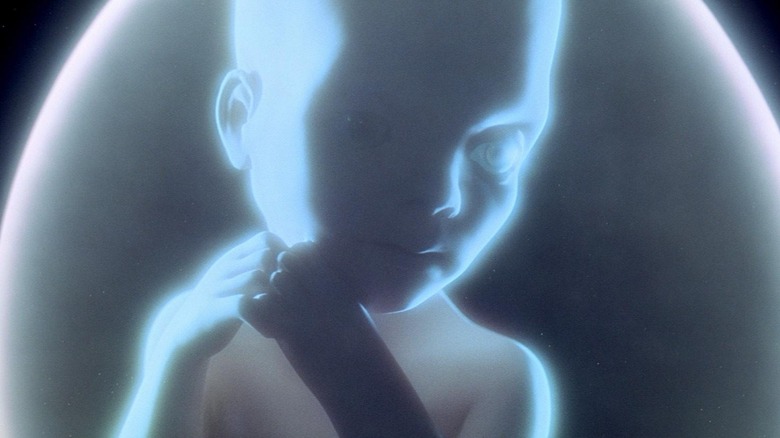 The Starchild gazes upon Earth in "2001: A Space Odyssey" (1968)