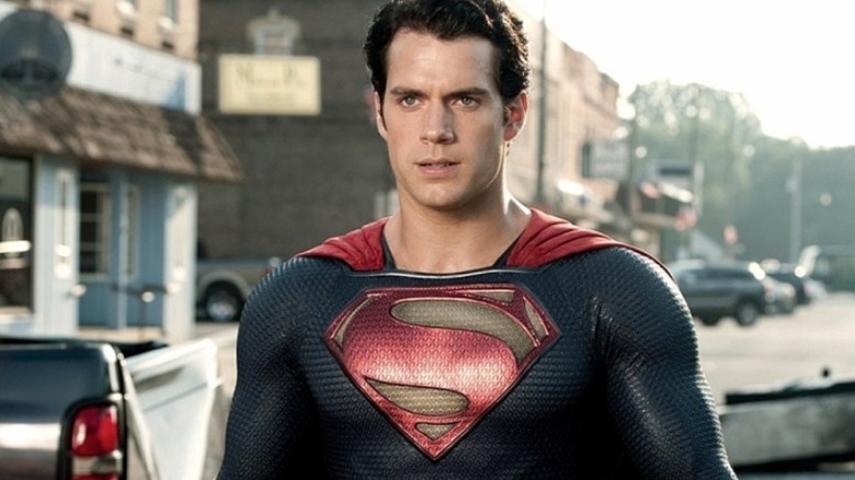 Superman on the main street of Smallville in "Man of Steel" (2013)