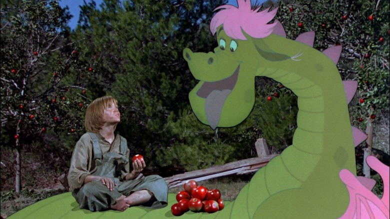 Pete's Dragon eating apples