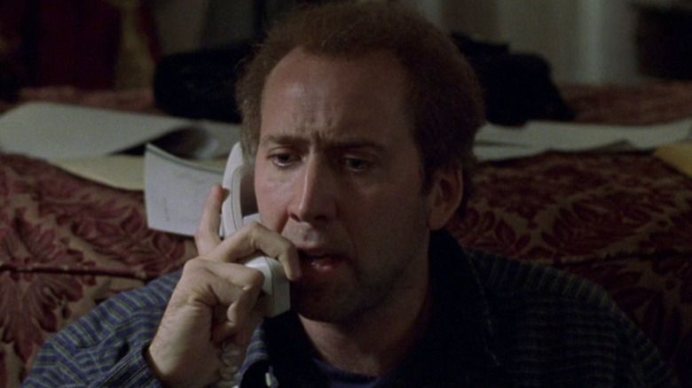 Nicolas Cage talks on phone