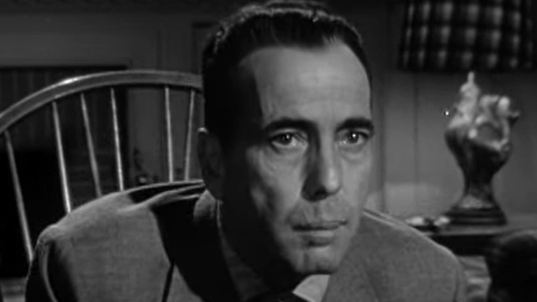 Humphrey Bogart peers intensely