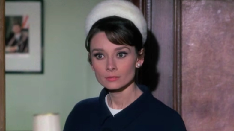 Audrey Hepburn wearing white hat